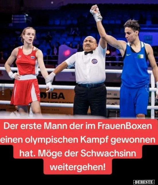 Der erste Mann der im FrauenBoxen einen olympischen Kampf.. - Lustige Bilder | DEBESTE.de