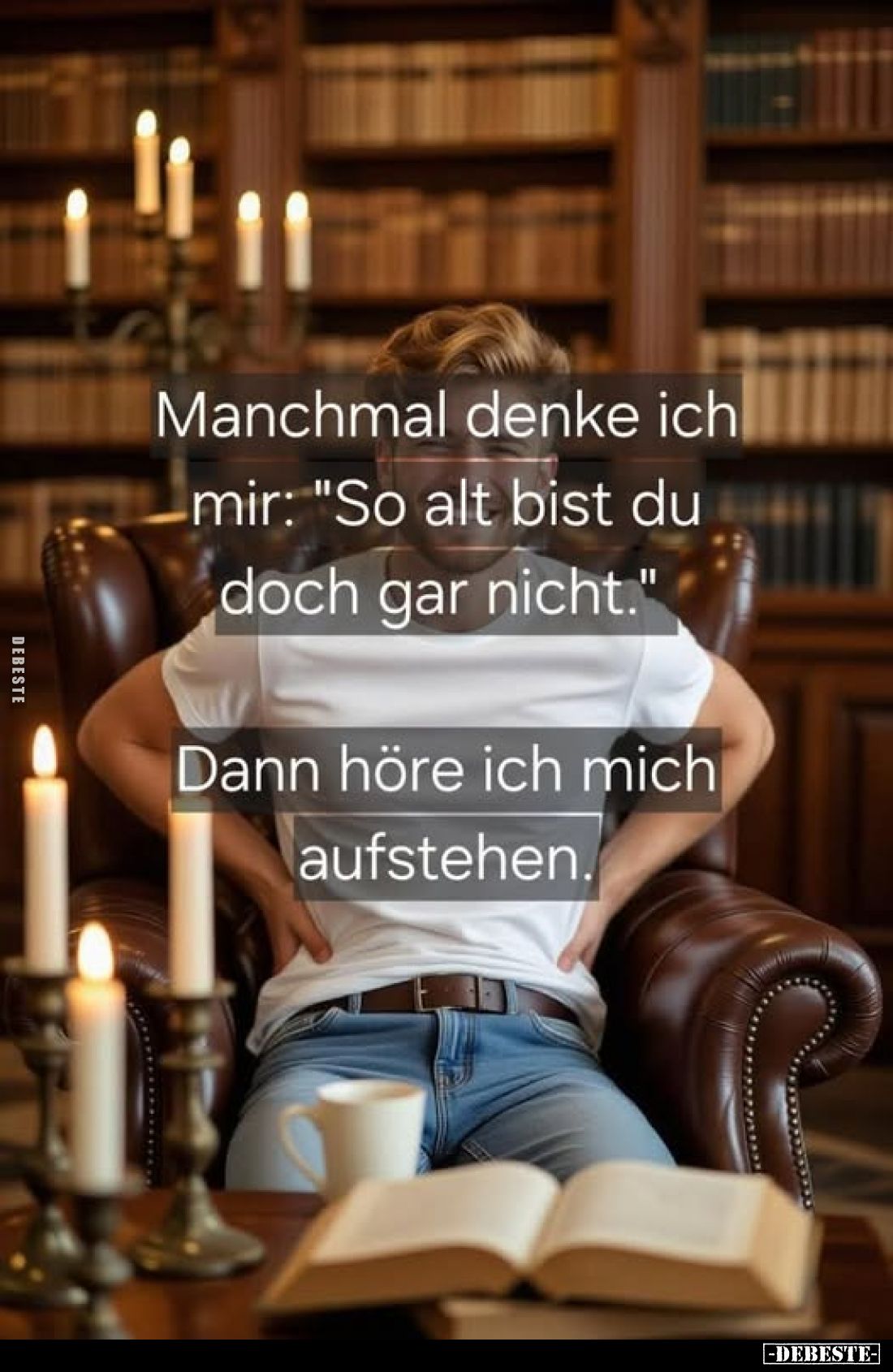 Manchmal denke ich mir: "So alt bist du doch gar nicht."
Dann höre ich mich aufstehen.