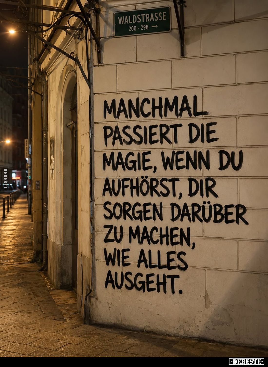 Manchmal passiert die Magie, wenn du aufhörst, dir Sorgen darüber zu machen, wie alles ausgeht.