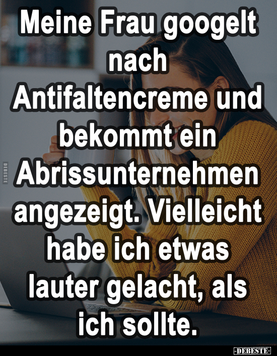 Meine Frau googelt nach Antifaltencreme und bekommt ein.. - Lustige Bilder | DEBESTE.de