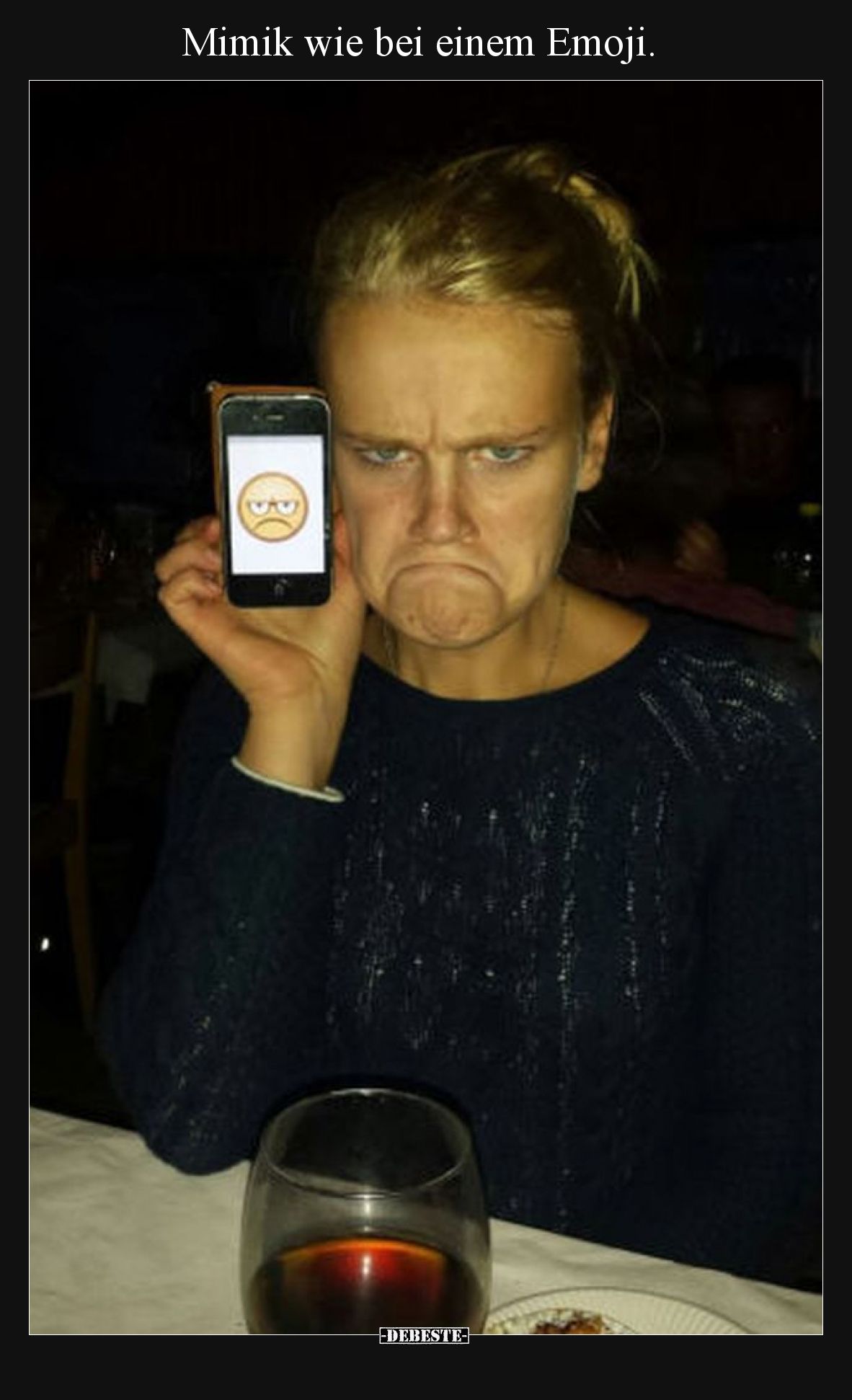 Mimik wie bei einem Emoji