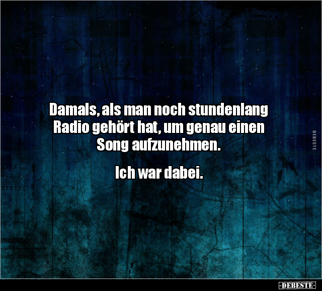 Damals, als man noch stundenlang Radio gehört hat.. - Lustige Bilder | DEBESTE.de