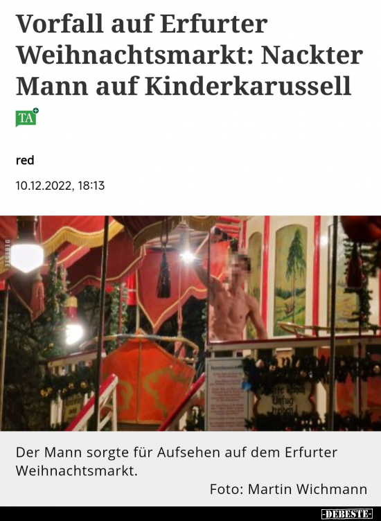 Vorfall auf Erfurter Weihnachtsmarkt: Nackter Mann auf.. - Lustige Bilder | DEBESTE.de