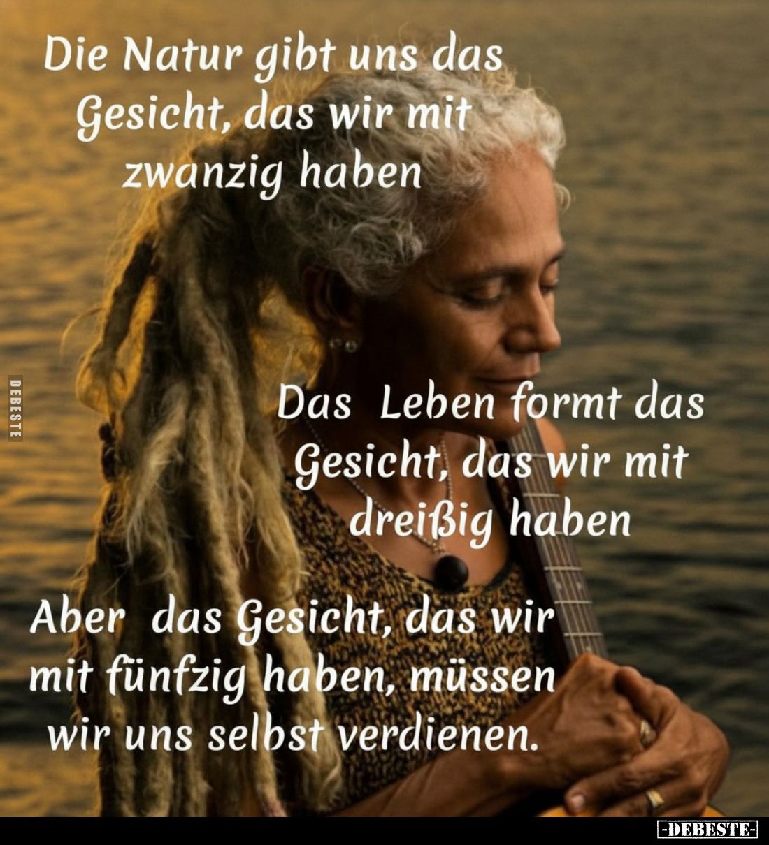 Die Natur gibt uns das Gesicht, das wir mit zwanzig haben.
Das Leben formt das Gesicht, das wir mit dreißig haben.
Aber das...