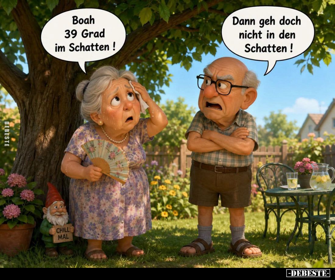 Boah 39 Grad im Schatten! -
Dann geh doch nicht in den Schatten!