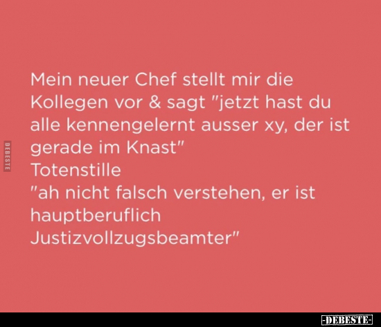 Mein neuer Chef stellt mir die Kollegen vor & sagt..