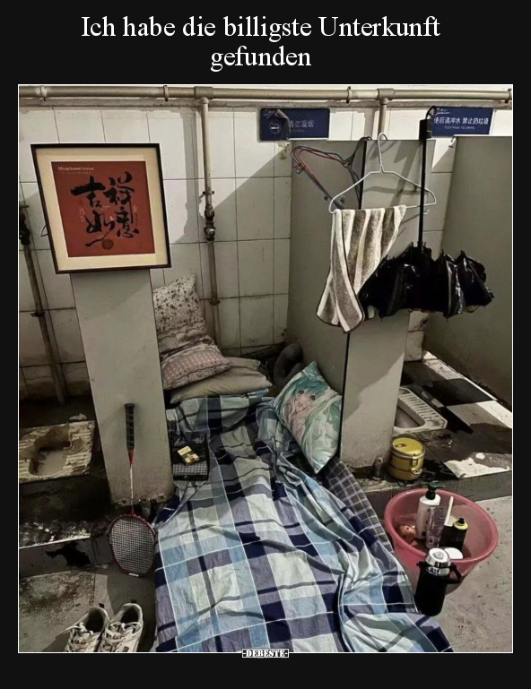 Ich habe die billigste Unterkunft gefunden