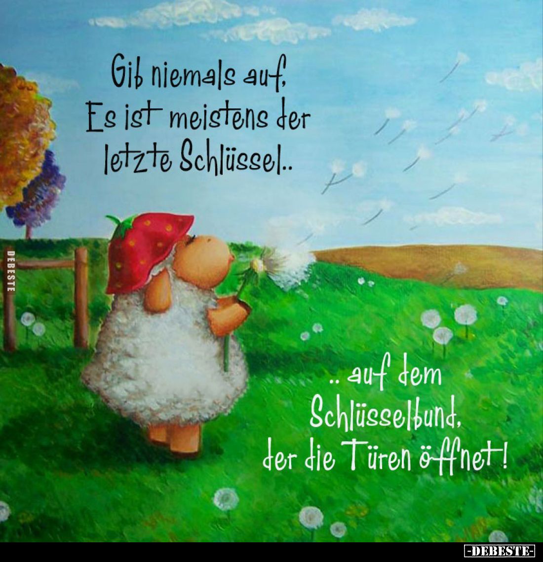 Gib niemals auf. Es ist meistens der letzte Schlüssel.. 
-
Auf dem Schlüsselbund. der die Türen öffnet!