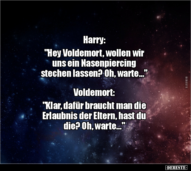 Harry: "Hey Voldemort, wollen wir uns ein.." - Lustige Bilder | DEBESTE.de