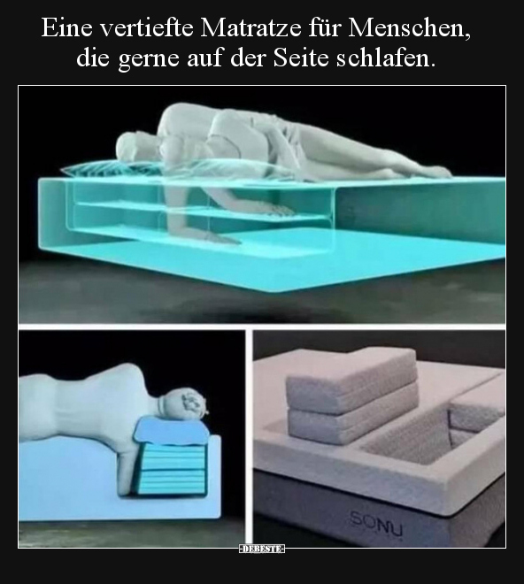Eine vertiefte Matratze für Menschen, die gerne auf der.. - Lustige Bilder | DEBESTE.de