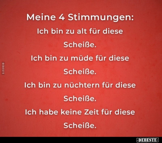 Meine 4 Stimmungen..