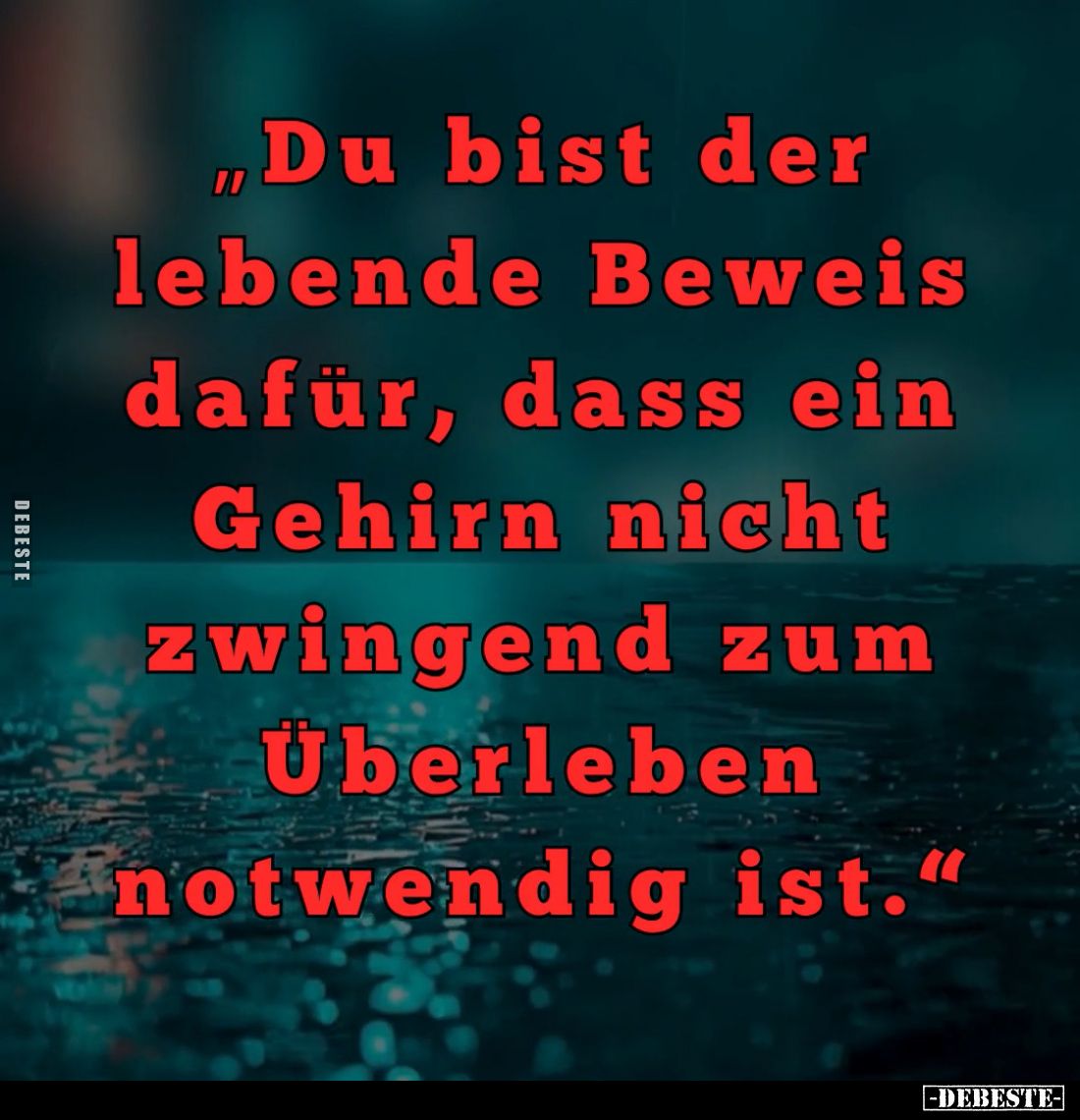 "Du bist der
lebende Beweis
dafür, dass ein
Gehirn nicht
zwingend zum
Überleben
notwendig ist."
