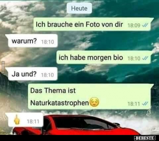 Ich brauche ein Foto von dir..