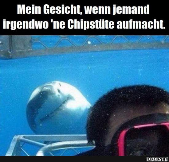 Mein Gesicht, wenn jemand irgendwo 'ne Chipstüte aufmacht..