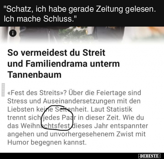 "Schatz, ich habe gerade Zeitung gelesen. Ich mache.." - Lustige Bilder | DEBESTE.de