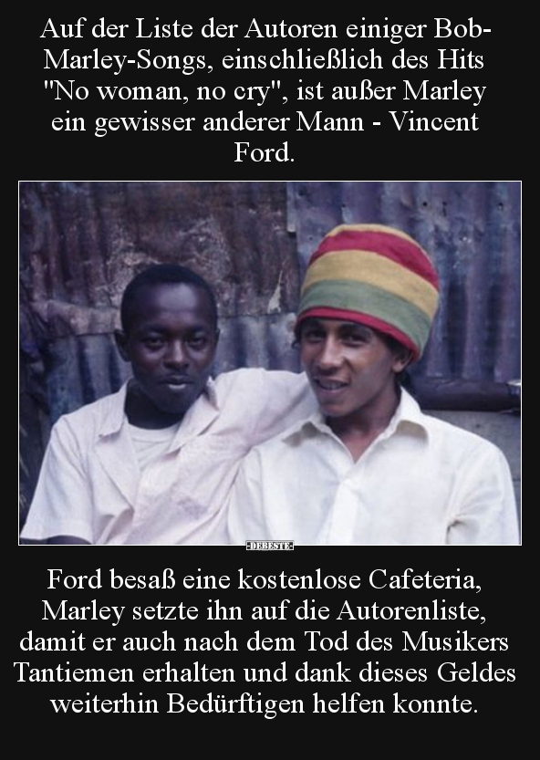 Auf der Liste der Autoren einiger Bob-Marley-Songs, einschließlich des.. - Lustige Bilder | DEBESTE.de