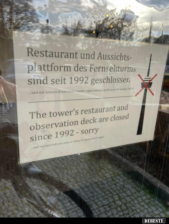 Restaurant und Aussichts- plattform des Fernsehturms sind.. - Lustige Bilder | DEBESTE.de