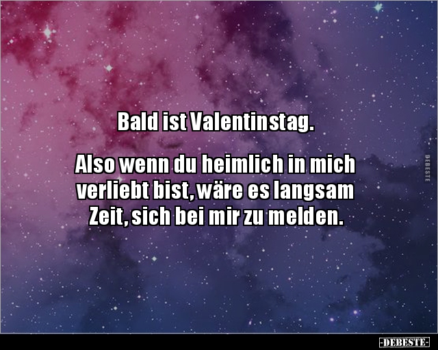Bald ist Valentinstag. Also wenn du heimlich in mich.. - Lustige Bilder | DEBESTE.de