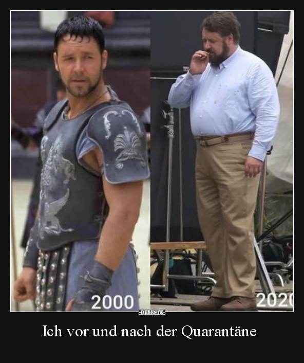 Ich vor und nach der Quarantäne..