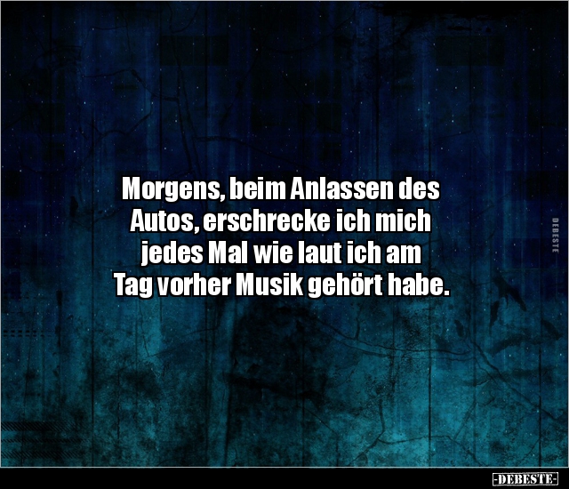 Morgens, beim Anlassen des Autos, erschrecke ich mich.. - Lustige Bilder | DEBESTE.de