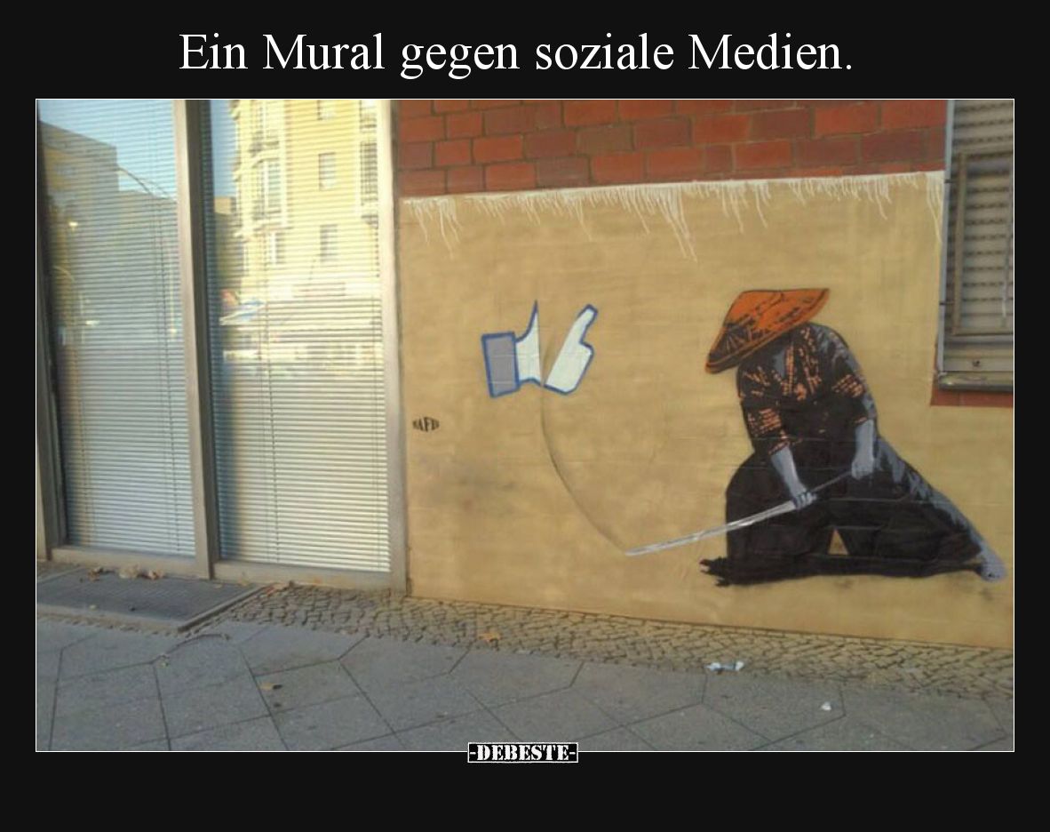 Ein Mural gegen soziale Medien... - Lustige Bilder | DEBESTE.de