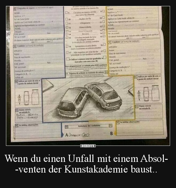 Wenn du einen Unfall mit einem Absolventen der Kunstakademie.. - Lustige Bilder | DEBESTE.de