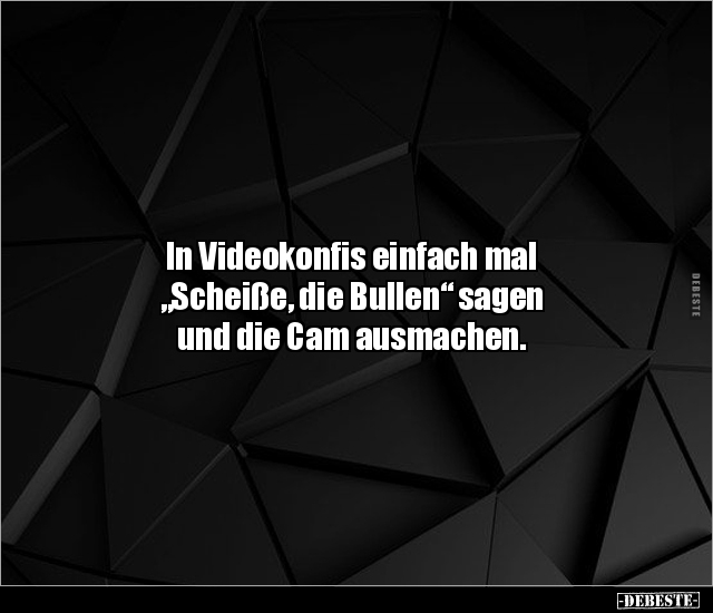 In Videokonfis einfach mal "Scheiße, die Bullen" sagen.. - Lustige Bilder | DEBESTE.de
