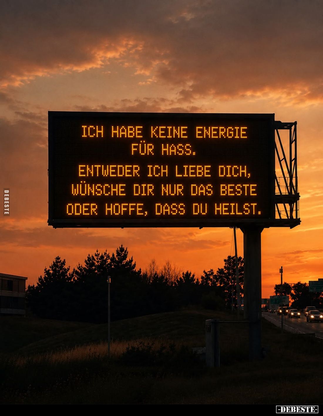 Ich habe keine Energie für Hass.
Entweder ich liebe dich, wünsche dir nur das Beste oder hoffe, dass du heilst.