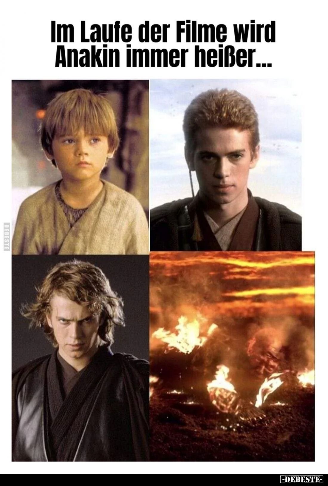Im Laufe der Filme wird Anakin immer heißer...