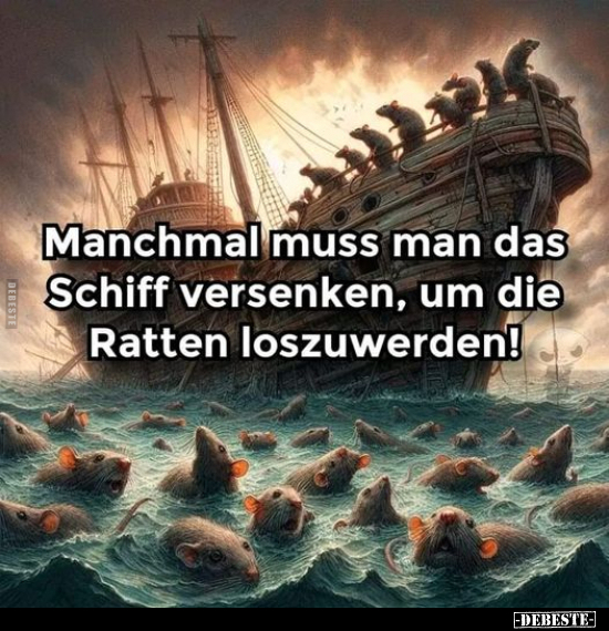 Manchmal muss man das Schiff versenken, um die Ratten.. - Lustige Bilder | DEBESTE.de