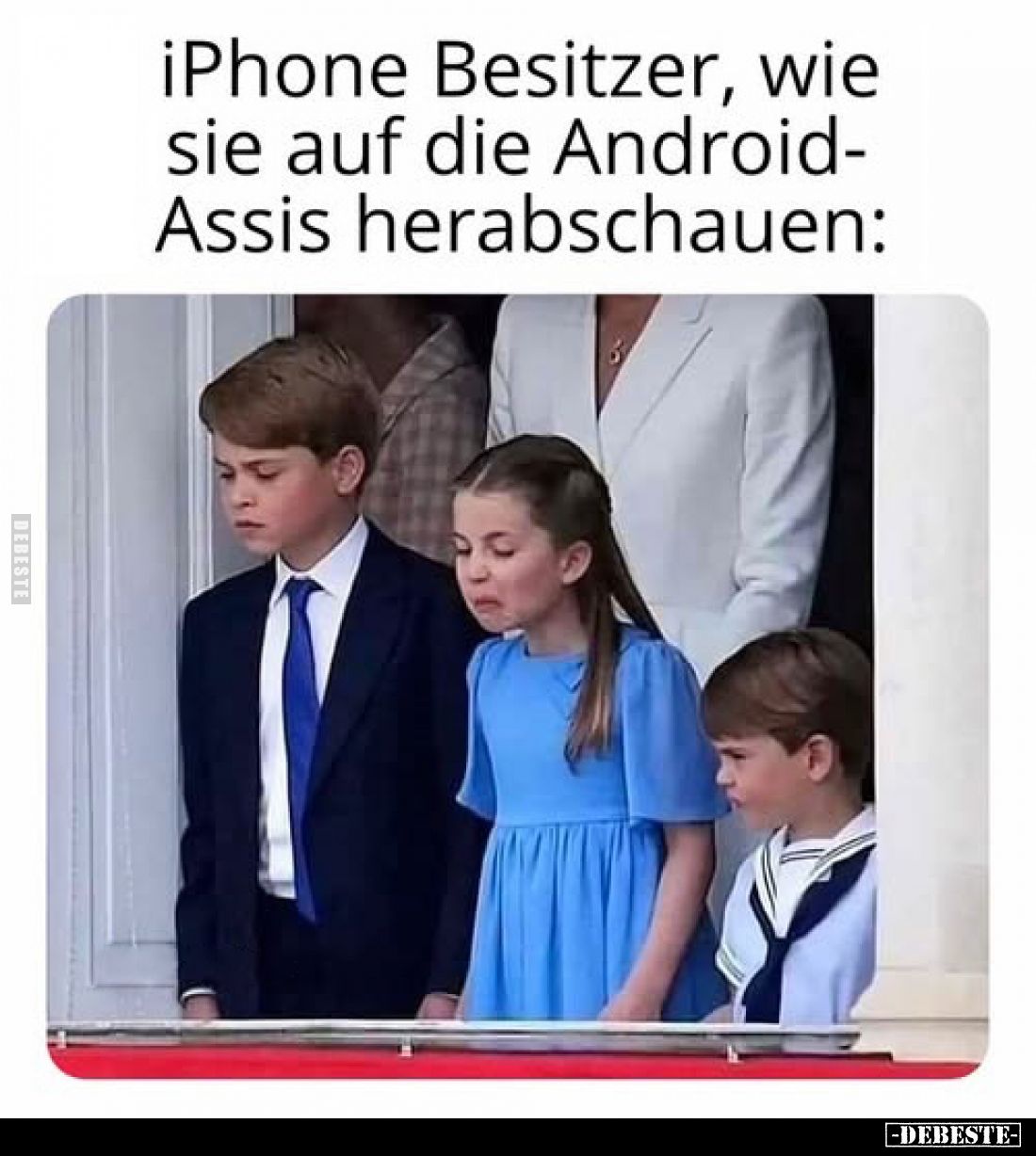 iPhone Besitzer, wie sie auf die Android-Assis herabschauen: