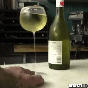 Ziemlich dünner Glasstiel..