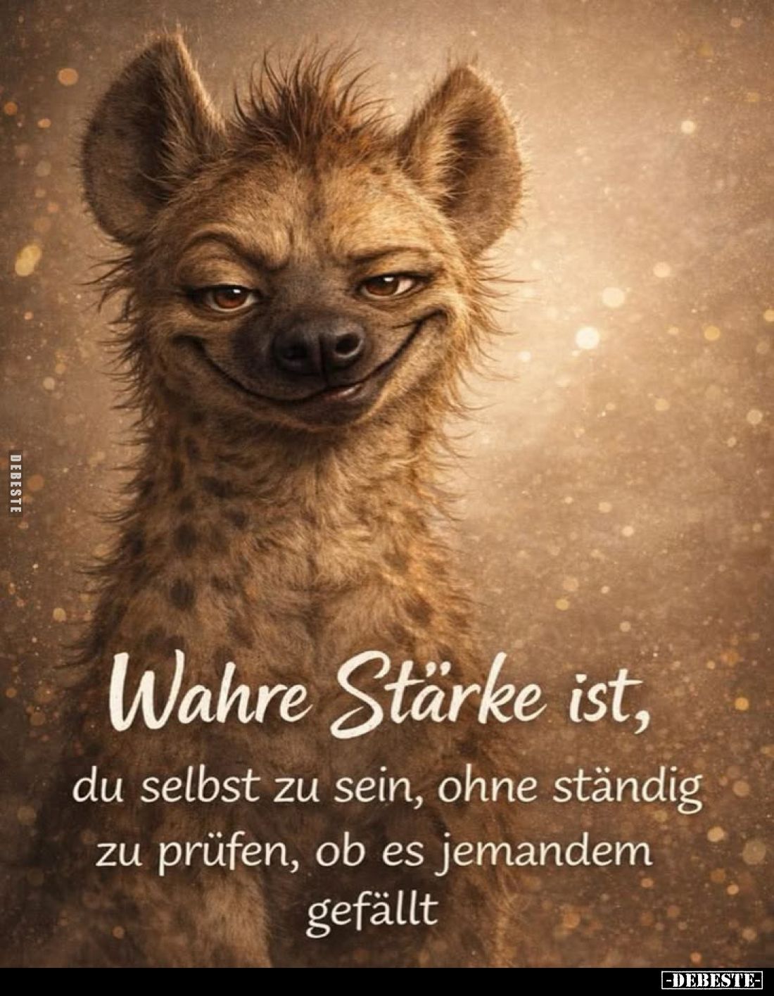 Wahre Stärke ist,
du selbst zu sein, ohne ständig zu prüfen, ob es jemandem gefällt