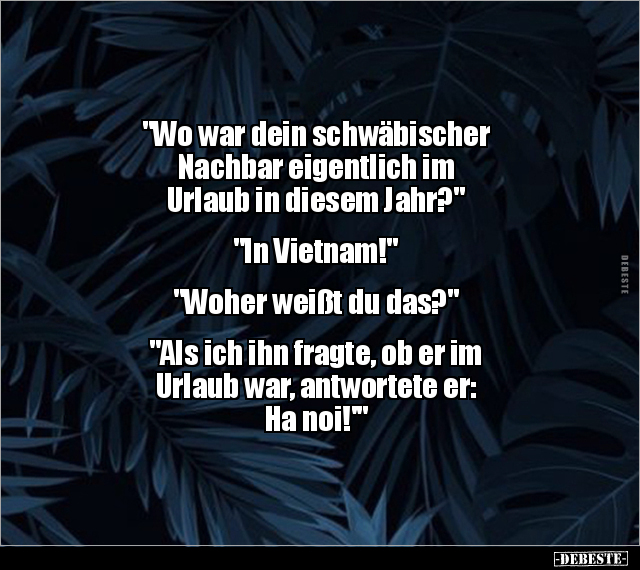 "Wo war dein schwäbischer Nachbar eigentlich im Urlaub in.." - Lustige Bilder | DEBESTE.de