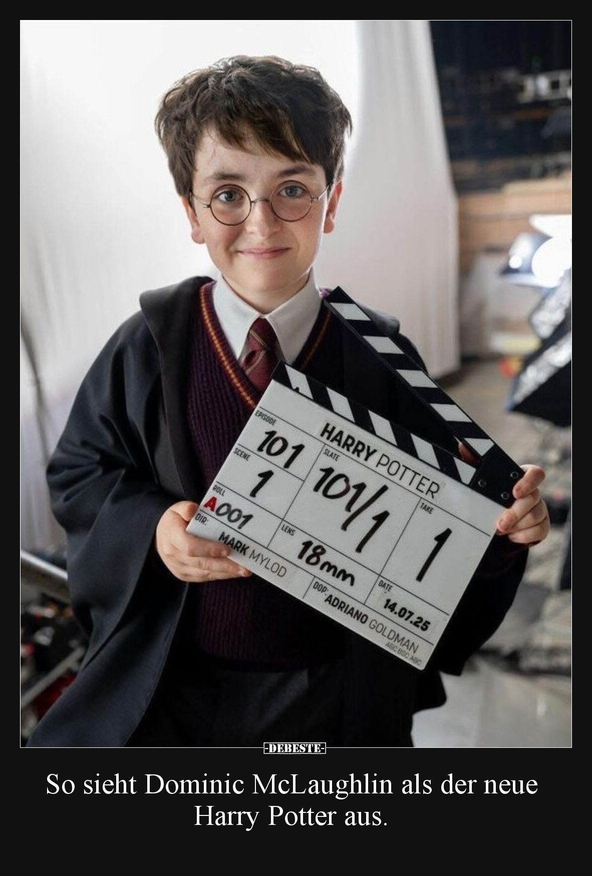 So sieht Dominic McLaughlin als der neue Harry Potter aus.