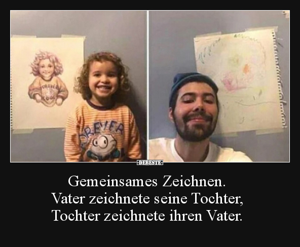 Gemeinsames Zeichnen. Vater zeichnete seine Tochter.. - Lustige Bilder | DEBESTE.de