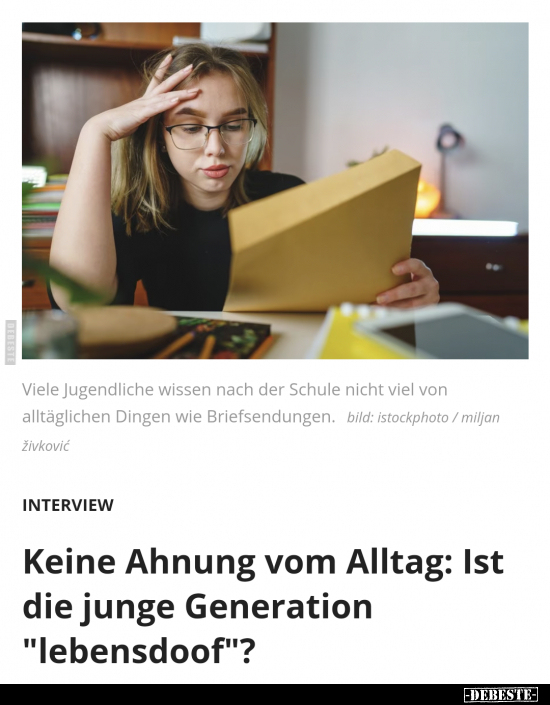 Keine Ahnung vom Alltag: Ist die junge Generation.. - Lustige Bilder | DEBESTE.de