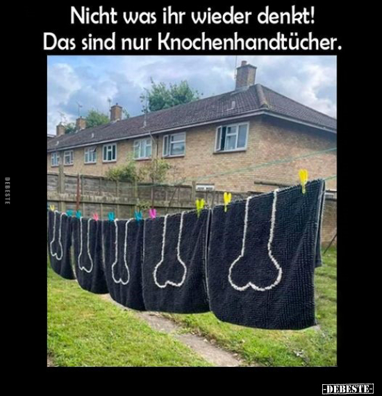 Nicht was ihr wieder denkt! Das sind nur Knochenhandtücher.. - Lustige Bilder | DEBESTE.de