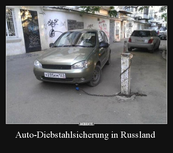 Auto-Diebstahlsicherung in Russland... - Lustige Bilder | DEBESTE.de