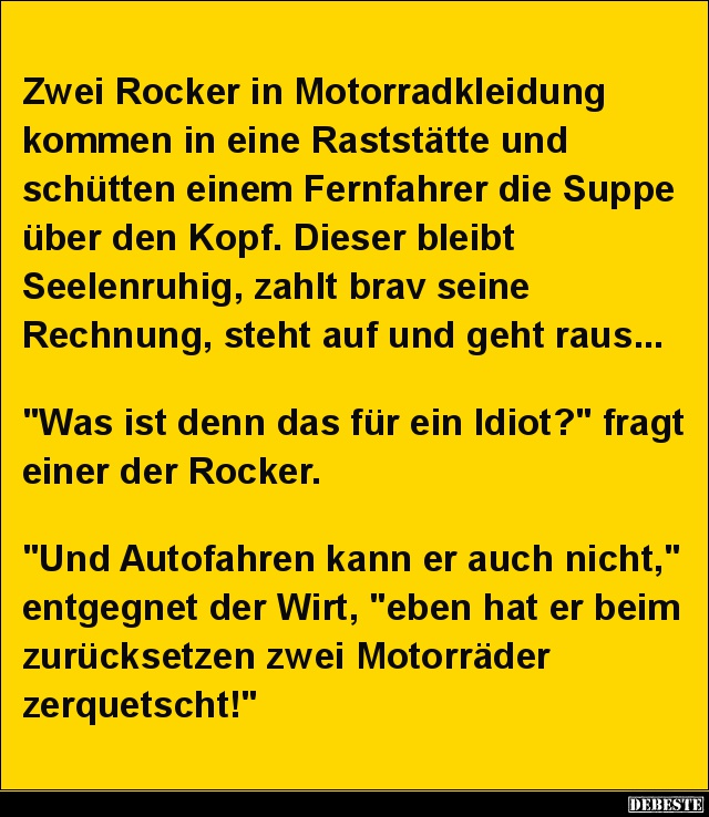 Zwei Rocker in Motorradkleidung kommen.. - Lustige Bilder | DEBESTE.de