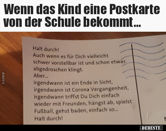 Wenn das Kind eine Postkarte von der Schule bekommt... - Lustige Bilder | DEBESTE.de