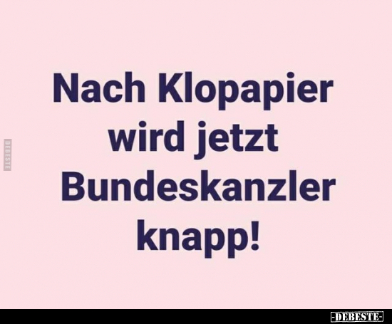 Nach Klopapier wird jetzt Bundeskanzler knapp!.. - Lustige Bilder | DEBESTE.de