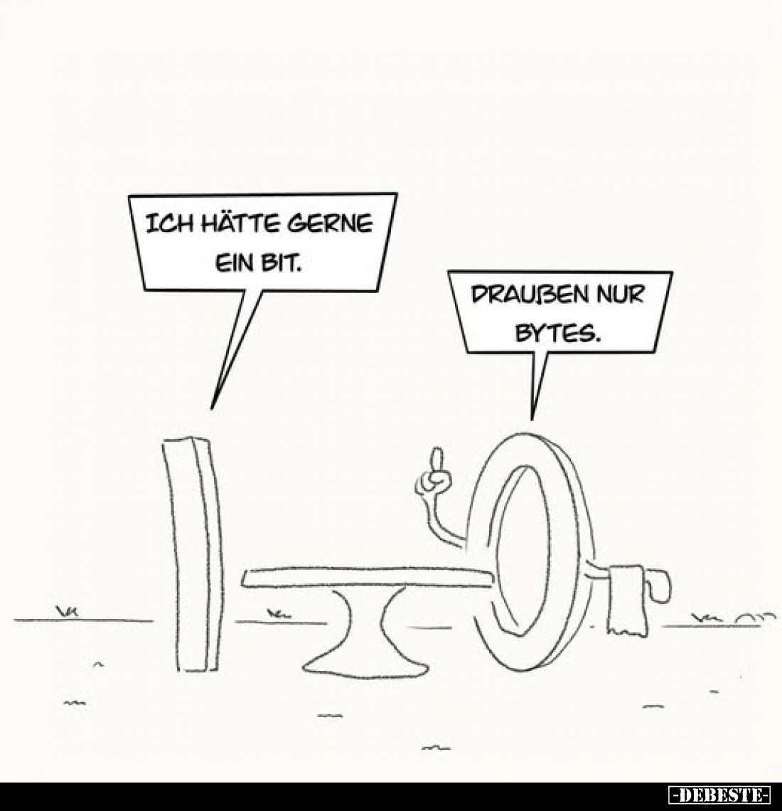 Ich hätte gerne ein Bit.
Draußen nur Bytes.