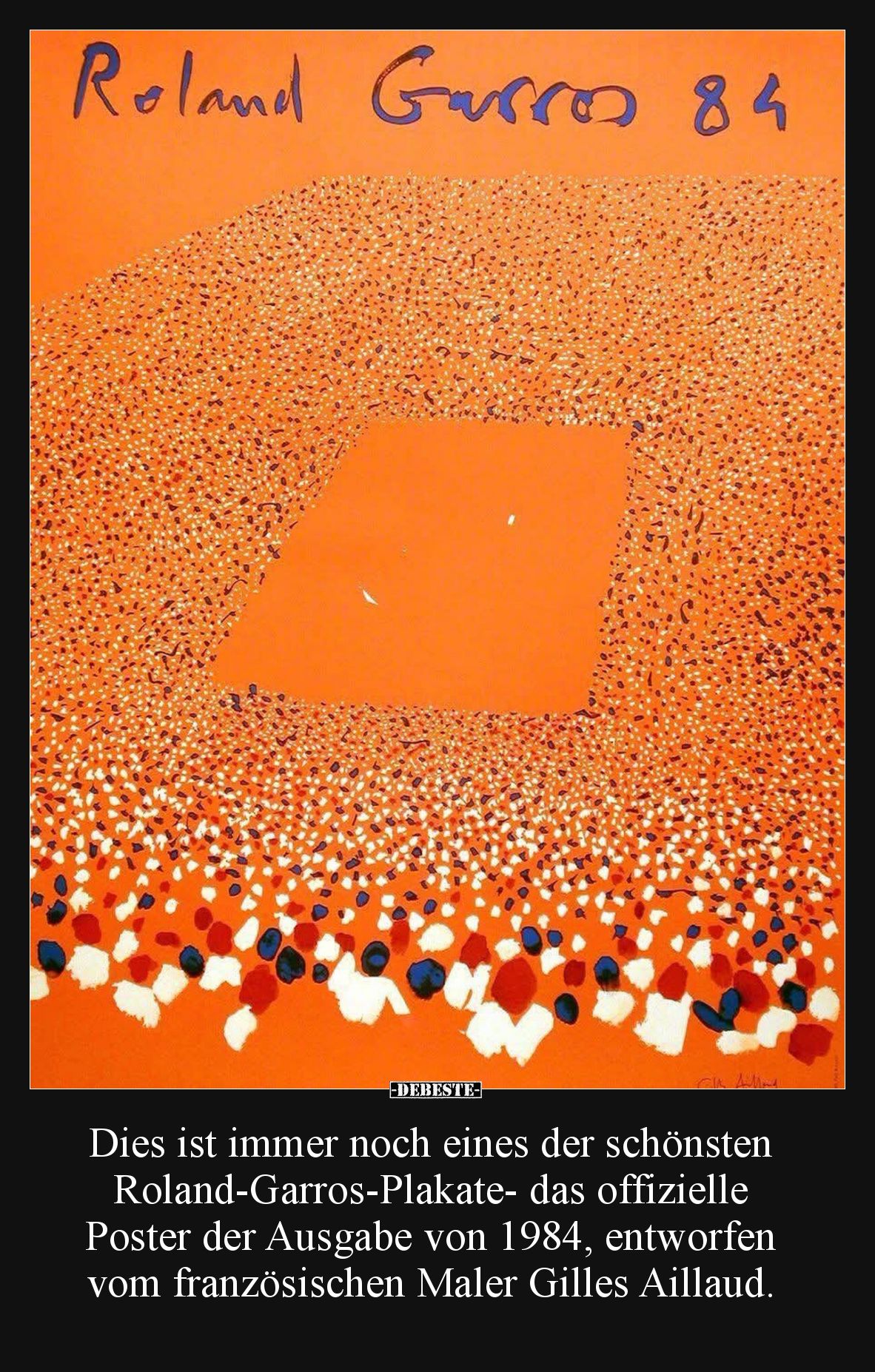 Dies ist immer noch eines der schönsten Roland-Garros-Plakate- das offizielle Poster der Ausgabe von 1984, entworfen vom fran...