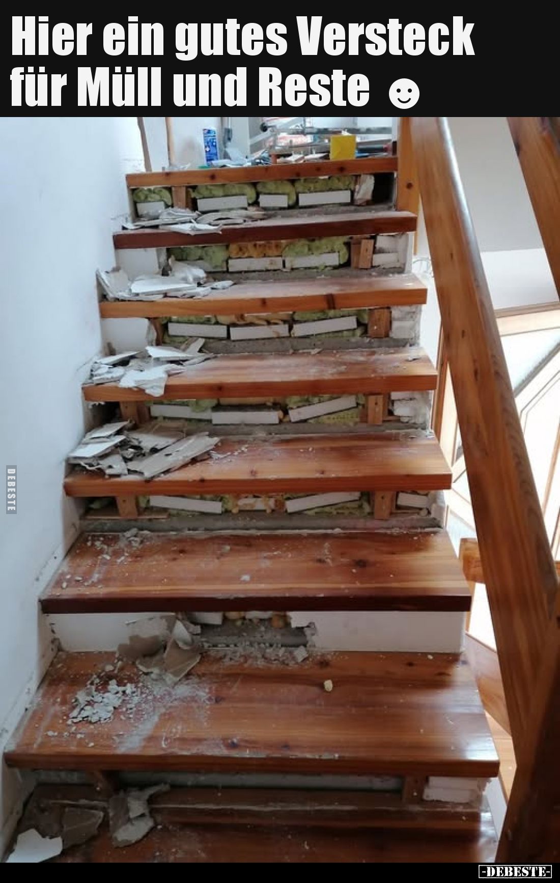 Hier ein gutes Versteck für Müll und Reste.