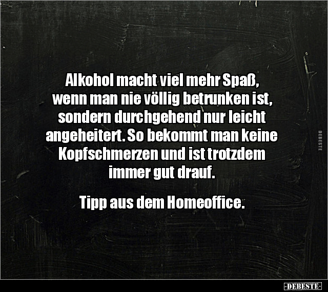 Alkohol macht viel mehr Spaß, wenn man nie völlig.. - Lustige Bilder | DEBESTE.de