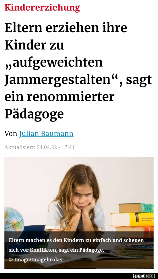 Eltern erziehen ihre Kinder zu "aufgeweichten.." - Lustige Bilder | DEBESTE.de