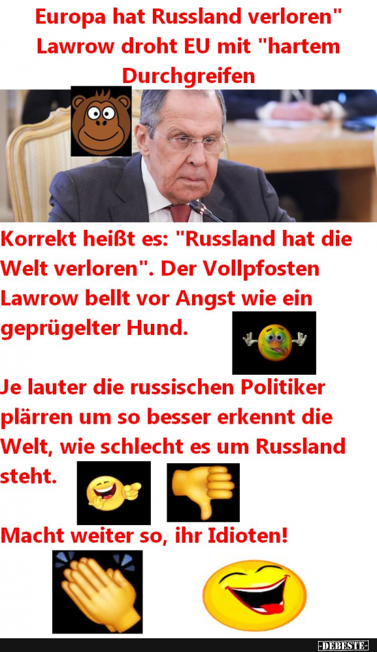 Putin und sein außenpolitischer Halbaffe - Lustige Bilder | DEBESTE.de