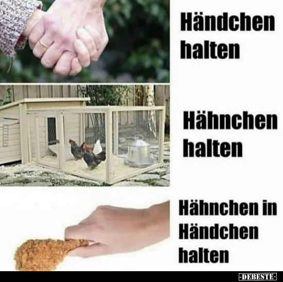 Händchen halten - Hähnchen halten.. - Lustige Bilder | DEBESTE.de