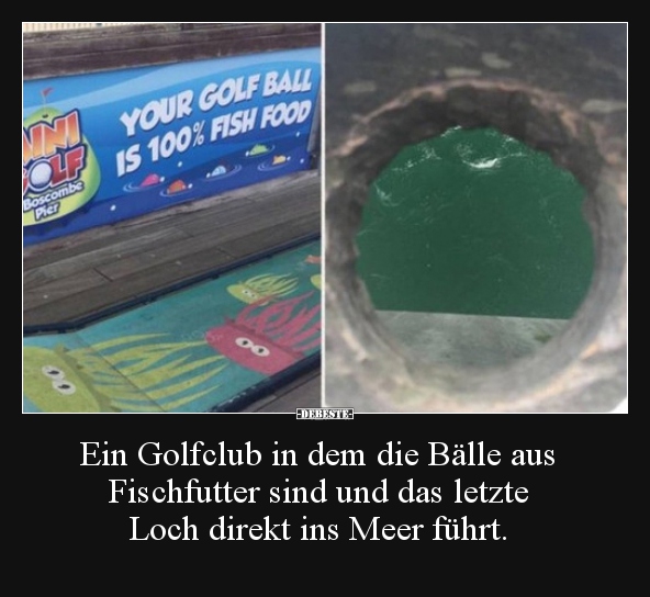 Ein Golfclub in dem die Bälle aus Fischfutter sind und..